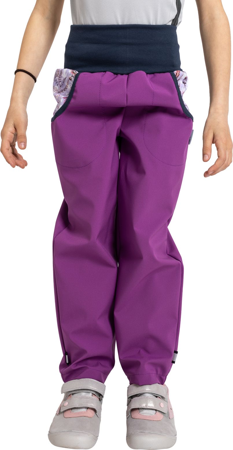 Unuo, Dětské softshellové kalhoty s fleecem Basic, Ostružinová, Louka Velikost: 98/104 - obrázek 1