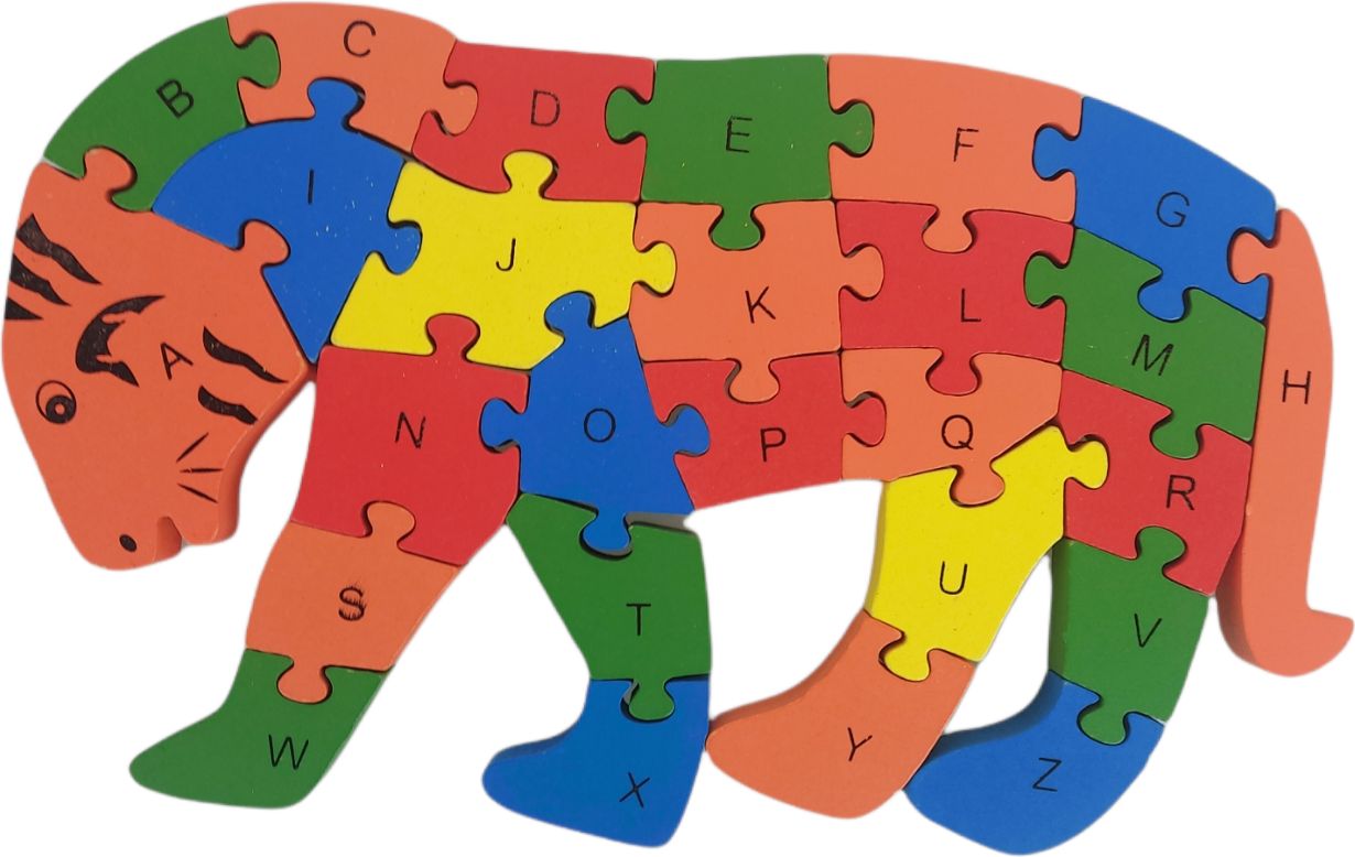 Dětské dřevěné vzdělávací puzzle tygr - obrázek 1