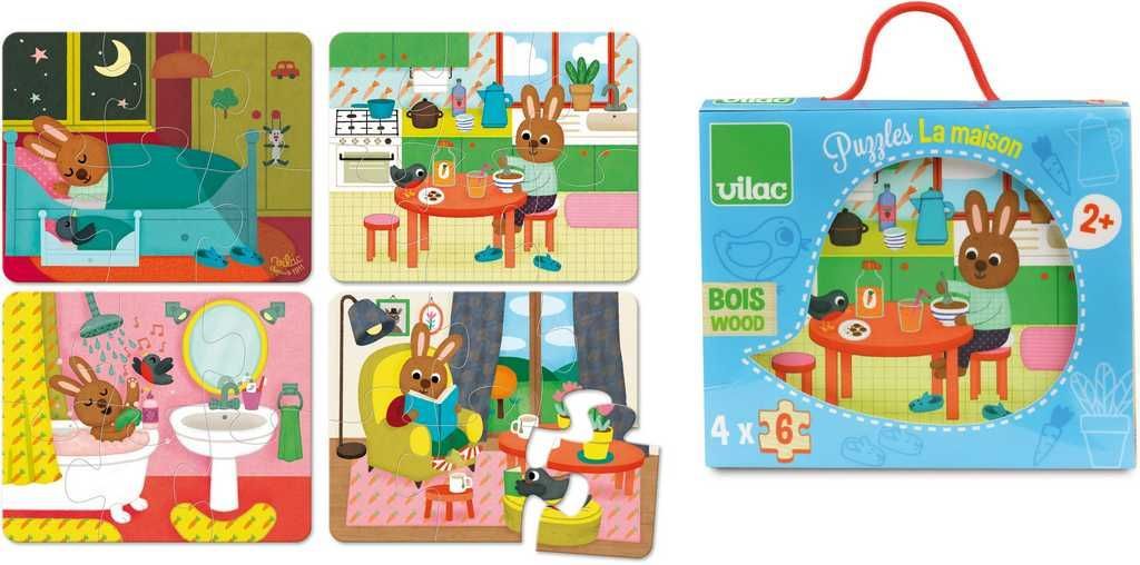 Vilac Dřevěné puzzle Dům - poškozený obal - obrázek 1