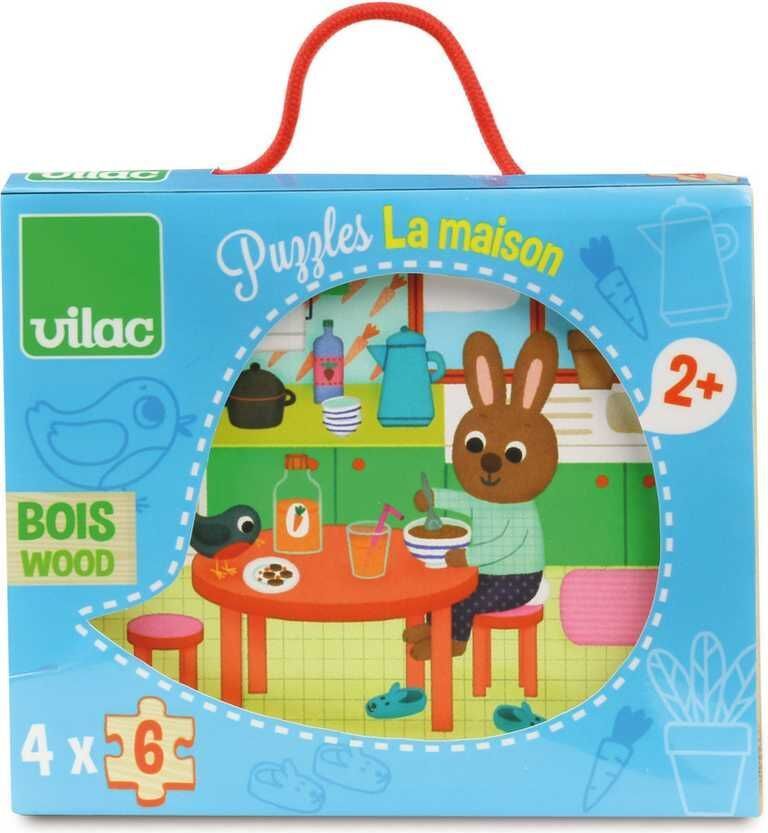Vilac Dřevěné puzzle Dům - poškozený obal - obrázek 3
