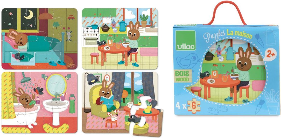 Vilac Dřevěné puzzle Dům - poškozený obal - obrázek 5