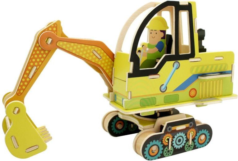 RoboTime dřevěná skládačka Bagr - obrázek 1