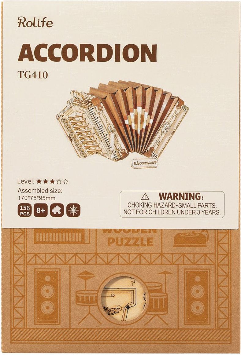 RoboTime dřevěné 3D puzzle Tahací harmonika - obrázek 4
