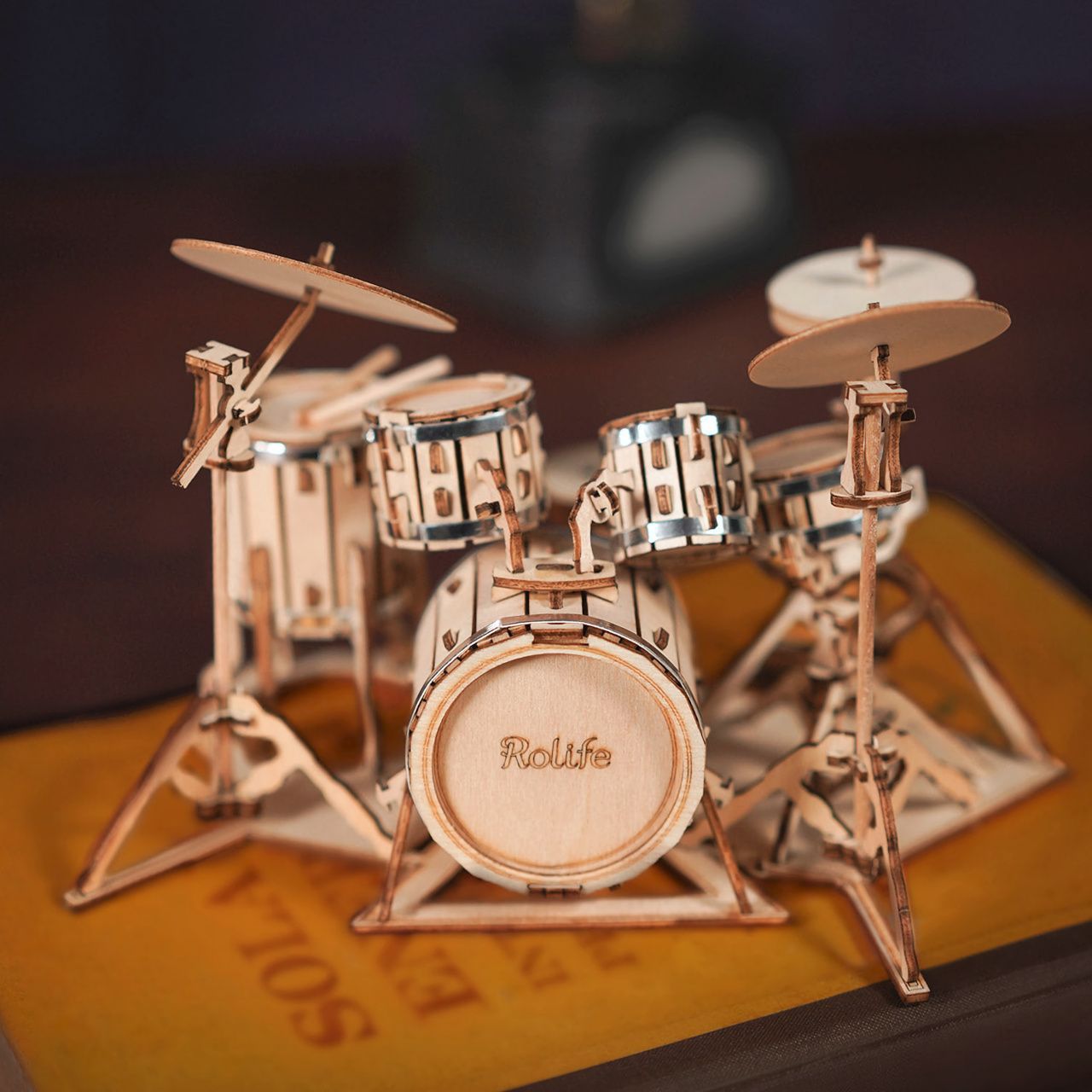 RoboTime dřevěné 3D puzzle Bicí souprava - obrázek 2