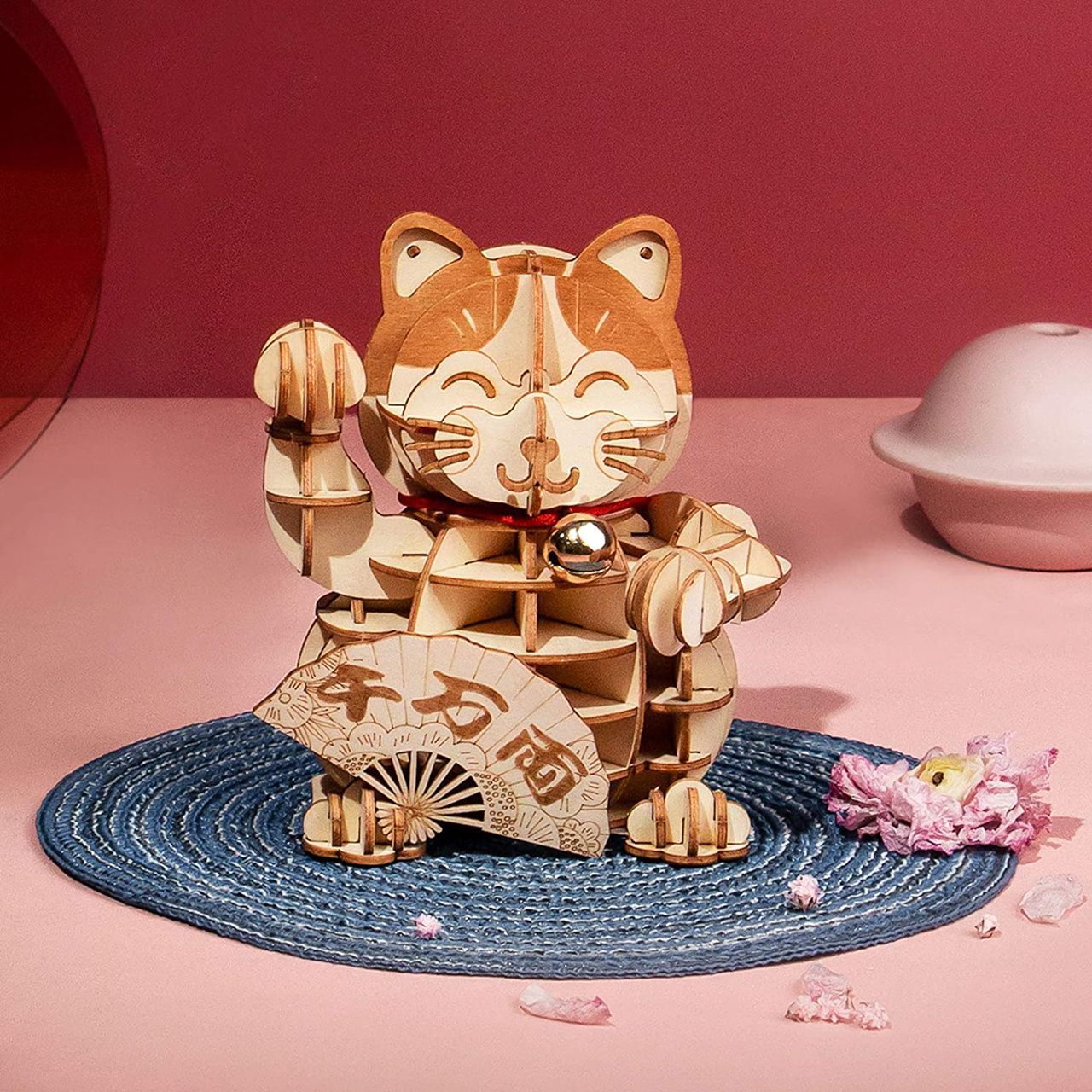 RoboTime dřevěné 3D puzzle Plutus Kočka pro štěstí - obrázek 5