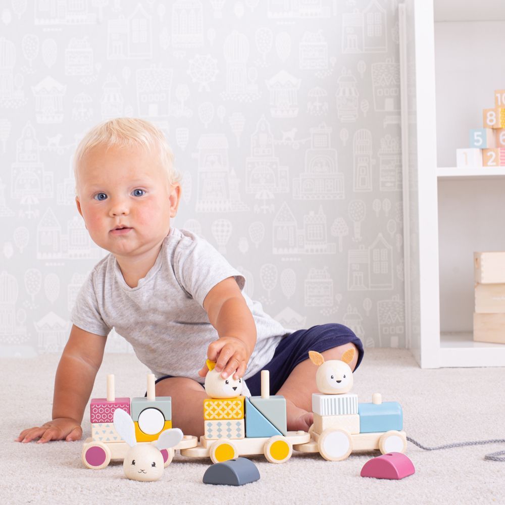 Bigjigs Toys Bigjigs Baby Dřevěný vláček se zvířátky  poškozený obal - obrázek 3
