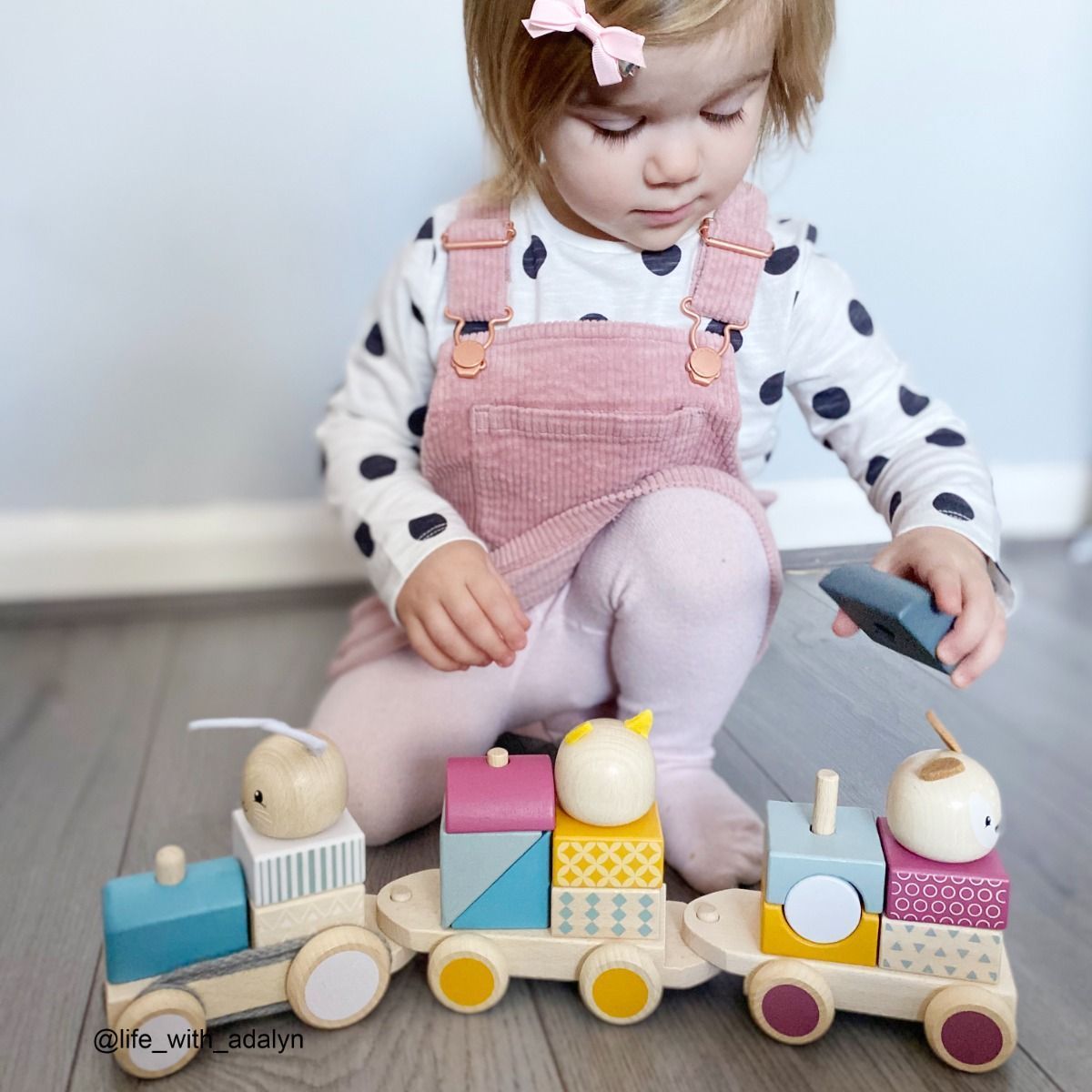Bigjigs Toys Bigjigs Baby Dřevěný vláček se zvířátky  poškozený obal - obrázek 6