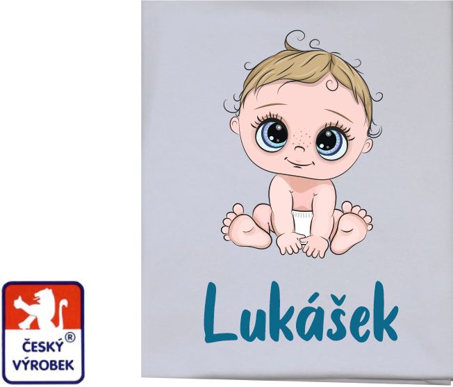 Dětská deka bavlněná Dětský svět miminko chlapeček se jménem miminka - obrázek 1