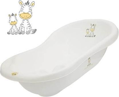 Dětská vanička Maltex Baby zebra bílá 100cm s výpustí - obrázek 1