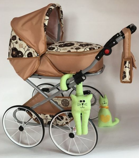 New Baby Dětský Retro kočárek pro panenky 2v1 Natálka bílo-černý - obrázek 1