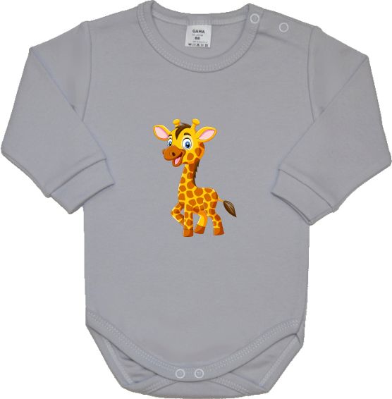 Dětské body Gama šedé giraffe vel.62 - obrázek 1