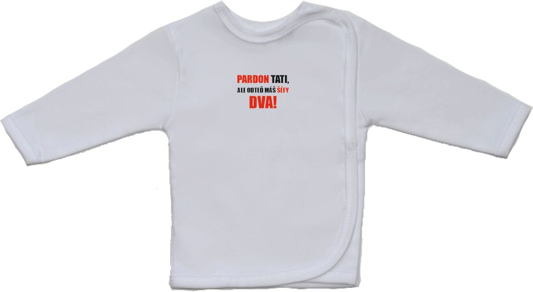 Vtipná kojenecká košilka Gama s menším nápisem, máš šéfy dva vel.52 - obrázek 1
