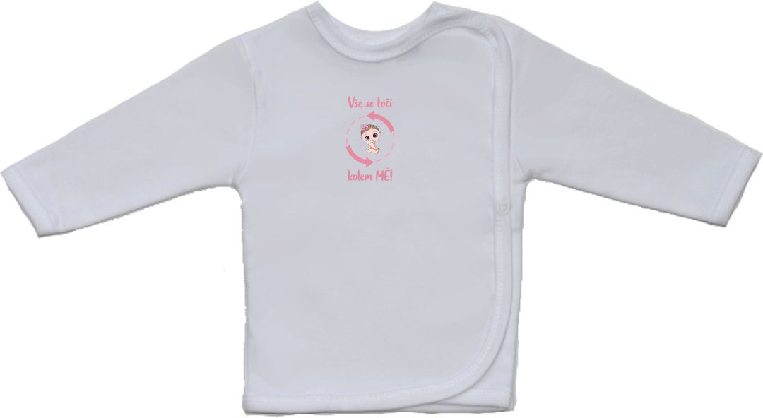 Vtipná kojenecká košilka Gama s menším nápisem, točí kolem mě holčička vel.52 - obrázek 1