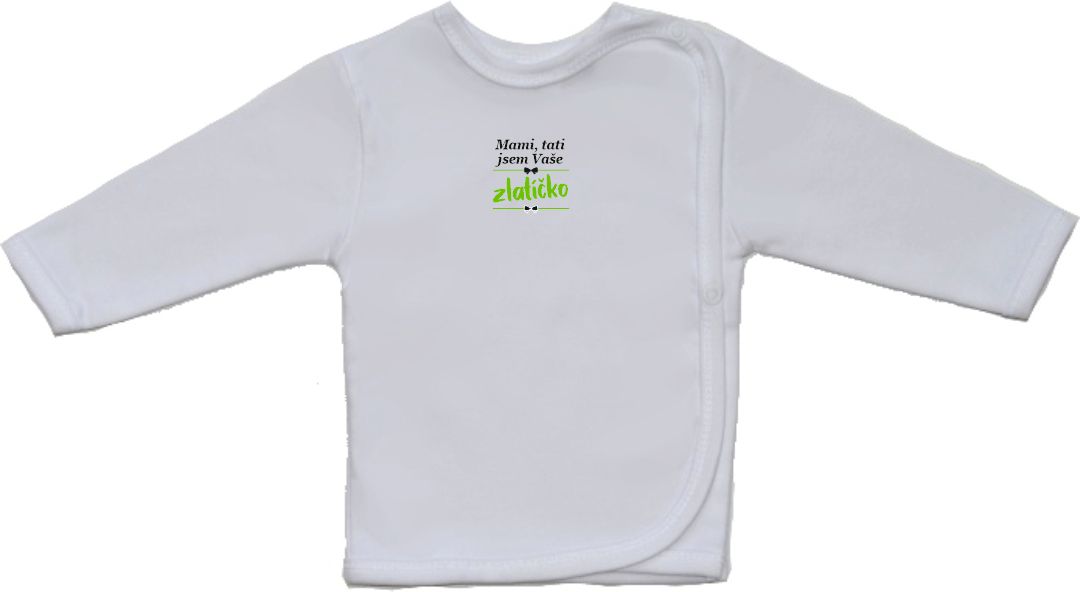 Vtipná kojenecká košilka Gama s menším nápisem, zlatíčko vel.52 - obrázek 1