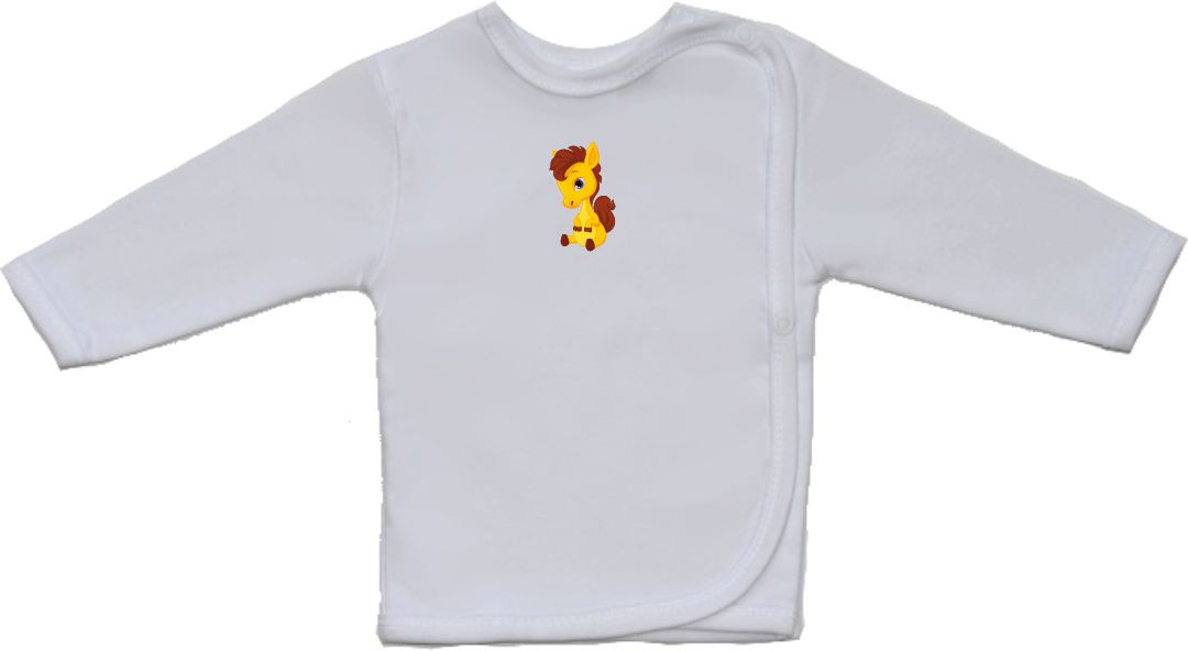 Bavlněná kojenecká košilka pro miminko, Gama, menší, sedící koník vel.52 - obrázek 1