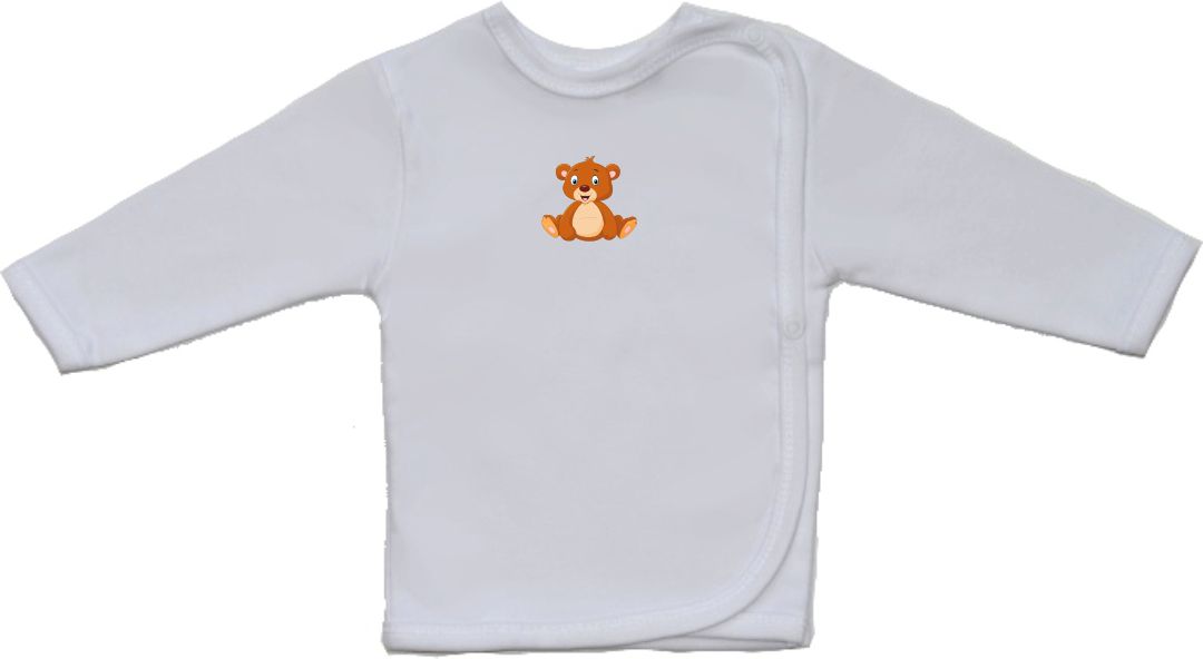 Bavlněná kojenecká košilka pro miminko, Gama, menší, sedící medvídek vel.52 - obrázek 1