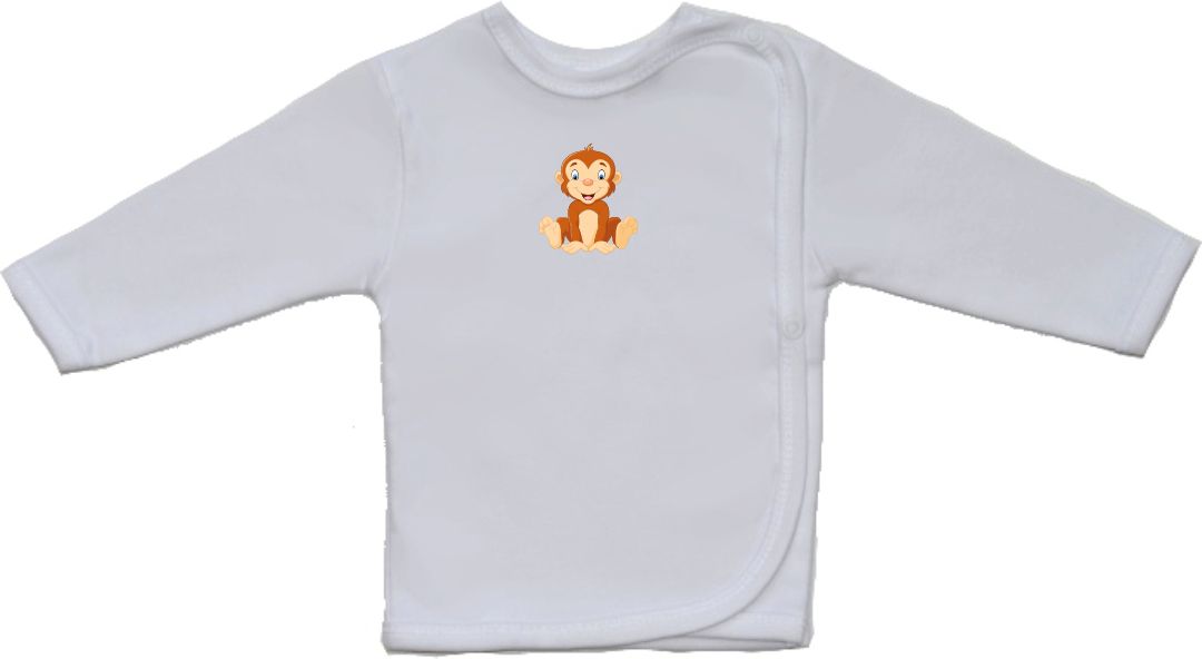 Bavlněná kojenecká košilka pro miminko, Gama, menší, sedící opička vel.52 - obrázek 1
