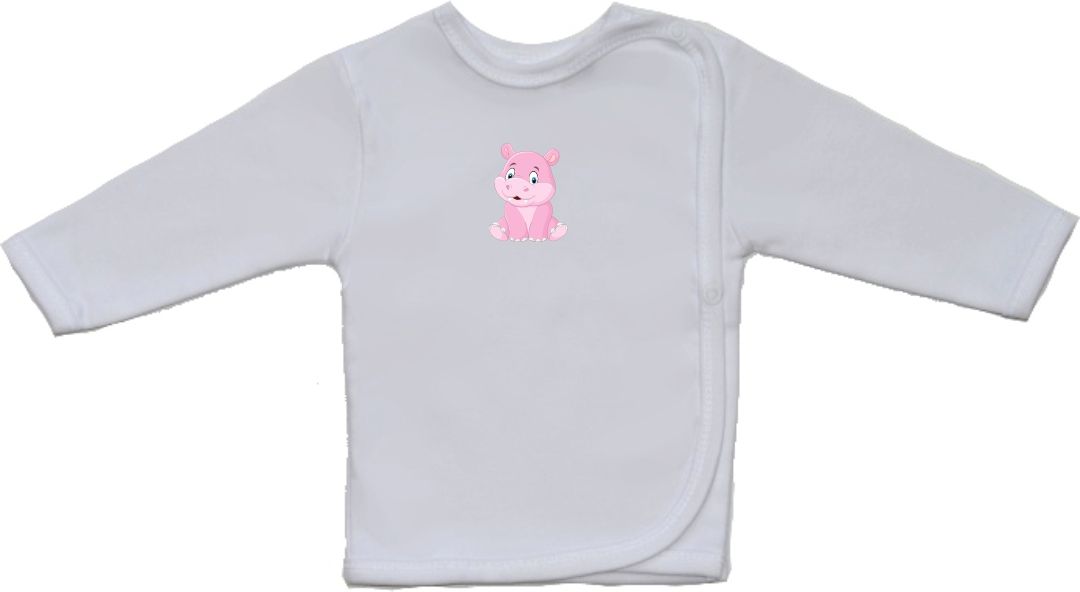 Bavlněná kojenecká košilka pro miminko, Gama, menší, sedící hroch vel.52 - obrázek 1