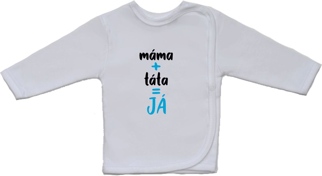Košilka pro miminko Gama větší nápis máma+táta=Já tyrkysové vel.52 - obrázek 1