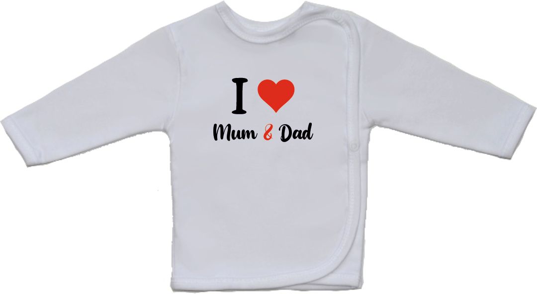 Košilka pro miminko Gama větší nápis I love Mum and Dad vel.52 - obrázek 1