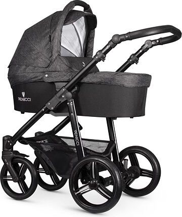 Kočárek Venicci Soft dvojkombinace Černý rám/Denim black - obrázek 1