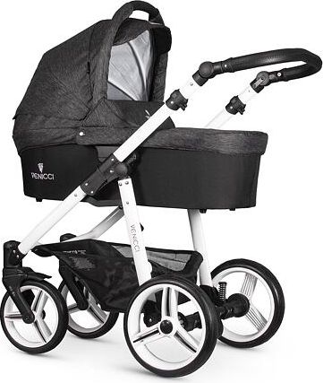 Kočárek Venicci Soft dvojkombinace Bílý rám/Denim black - obrázek 1