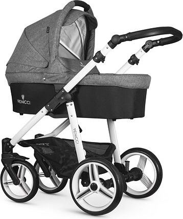 Kočárek Venicci Soft trojkombinace Bílý rám/Denim grey - obrázek 1