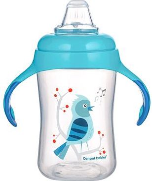 Canpol babies tréninková lahvička Birds modrá 300 ml - obrázek 1