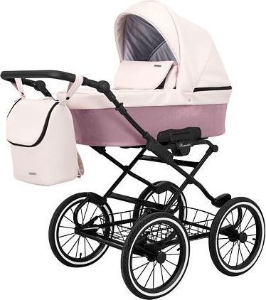 Kočárek Kunert Romantic Eco dvojkombinace Černý rám/růžový - obrázek 1