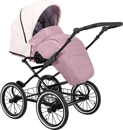 Kočárek Kunert Romantic Eco dvojkombinace Černý rám/růžový - obrázek 4