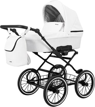 Kočárek Kunert Romantic Eco trojkombinace Černý rám/bílý - obrázek 1