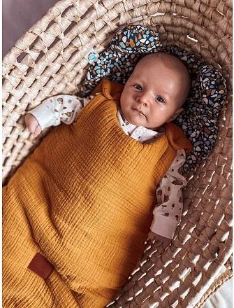 Spací pytel pro děti Infantilo Baby Soft Mušelínový žlutý - obrázek 3