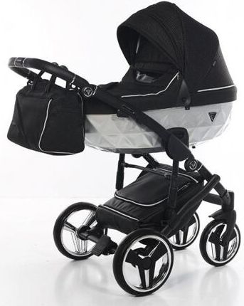 Kočárek Junama Mirror Satin V2 dvojkombinace 01 Black/Silver - obrázek 2