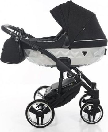 Kočárek Junama Mirror Satin V2 dvojkombinace 01 Black/Silver - obrázek 3