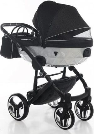 Kočárek Junama Mirror Satin V2 dvojkombinace 01 Black/Silver - obrázek 6