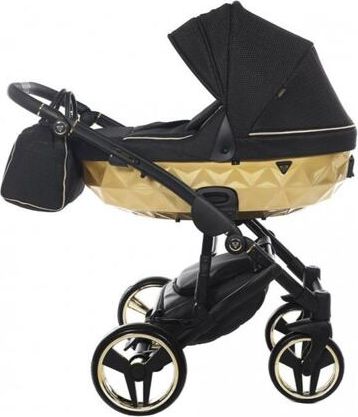 Kočárek Junama Mirror Satin V2 dvojkombinace 03 Black/Gold - obrázek 3