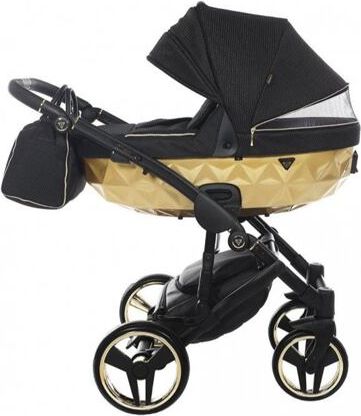 Kočárek Junama Mirror Satin V2 dvojkombinace 03 Black/Gold - obrázek 4