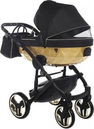Kočárek Junama Mirror Satin V2 dvojkombinace 03 Black/Gold - obrázek 6