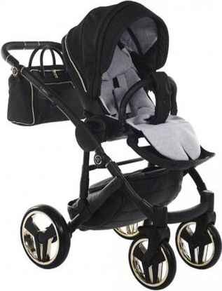 Kočárek Junama Mirror Satin V2 dvojkombinace 03 Black/Gold - obrázek 9
