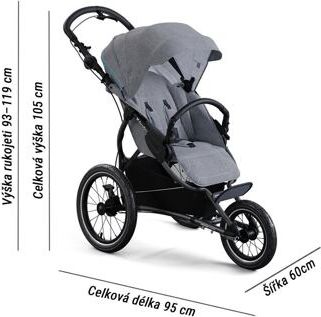 Set kočárek X-lander X-Run 2021 Azure grey - obrázek 3