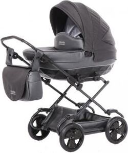 Kočárek pro panenky Junama Mini Saphire 02 Anthracite grey - obrázek 1