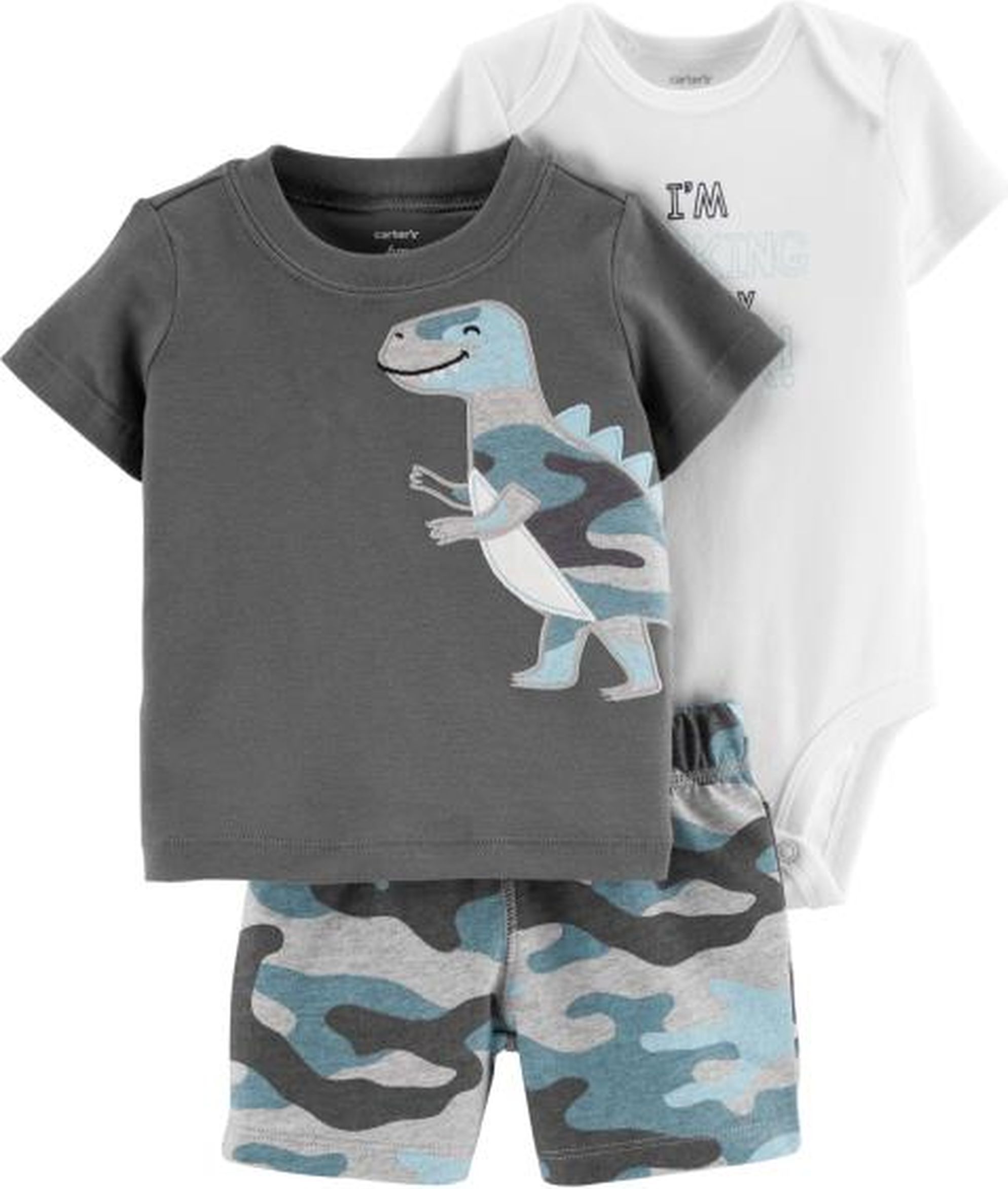 SET CARTER'S, S NÁŠIVKOU DINOSAURA, BAVLNA Velikost: 12M - obrázek 1