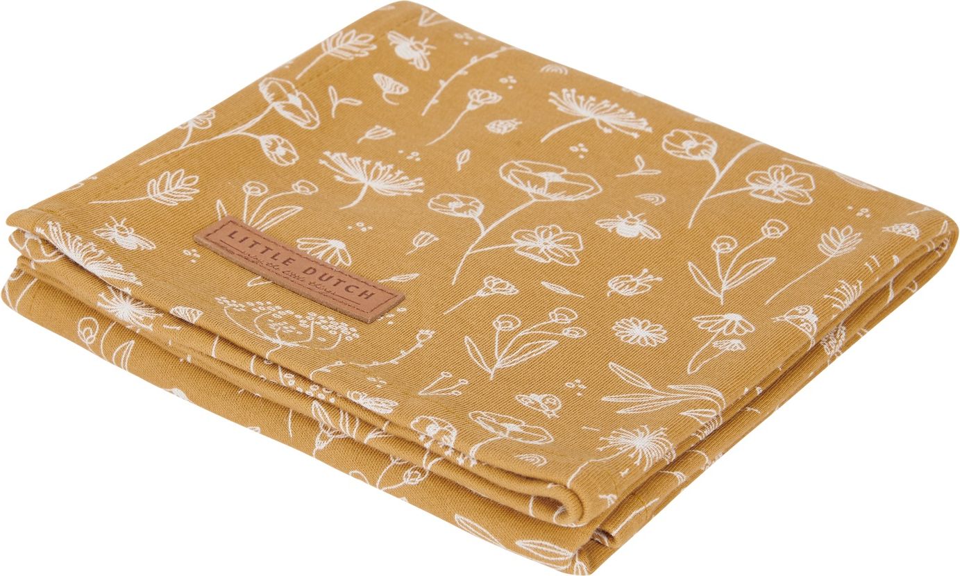 LITTLE DUTCH / TIAMO SWADDLE OSUŠKA LITTLE DUTCH, 120 x 120 CM, WILD FLOWERS OCHER - obrázek 1
