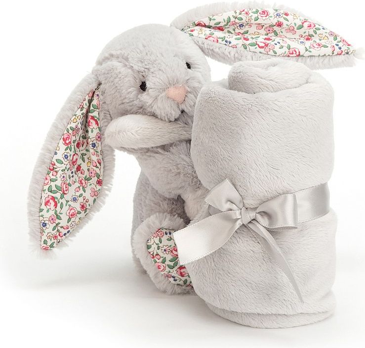 MUCHLÁČEK JELLYCAT S KRÁLÍČKEM A KYTIČKAMI, SILVER - obrázek 2