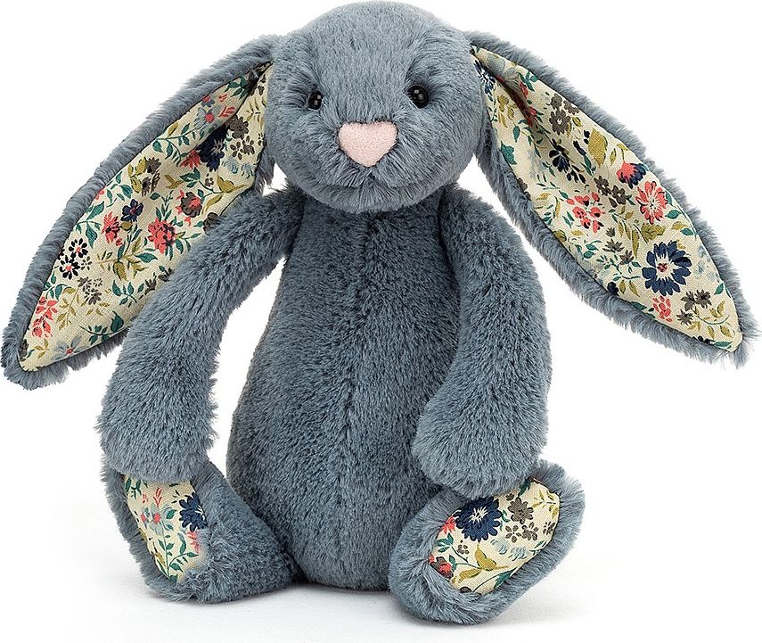 PLYŠOVÝ KRÁLÍČEK JELLYCAT S KYTIČKAMI, DUSKY BLUE, 18 CM - obrázek 1