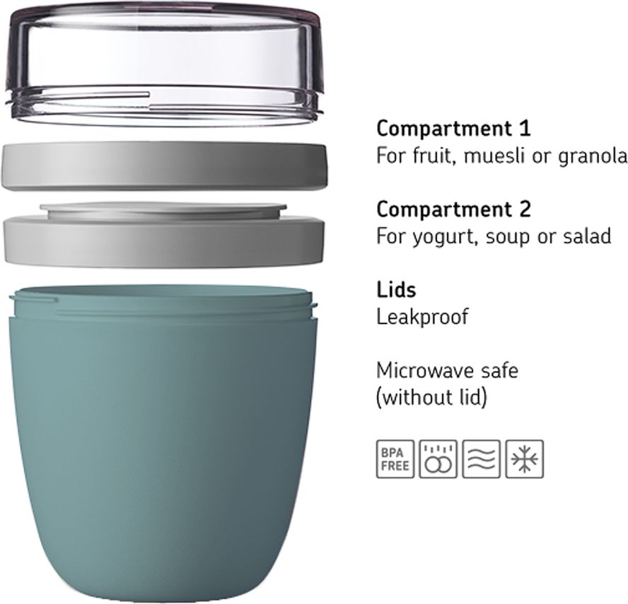 DÓZA NA JÍDLO MEPAL, ELLIPSE DĚLENÁ 300 + 120 ML, NORDIC GREEN - obrázek 4