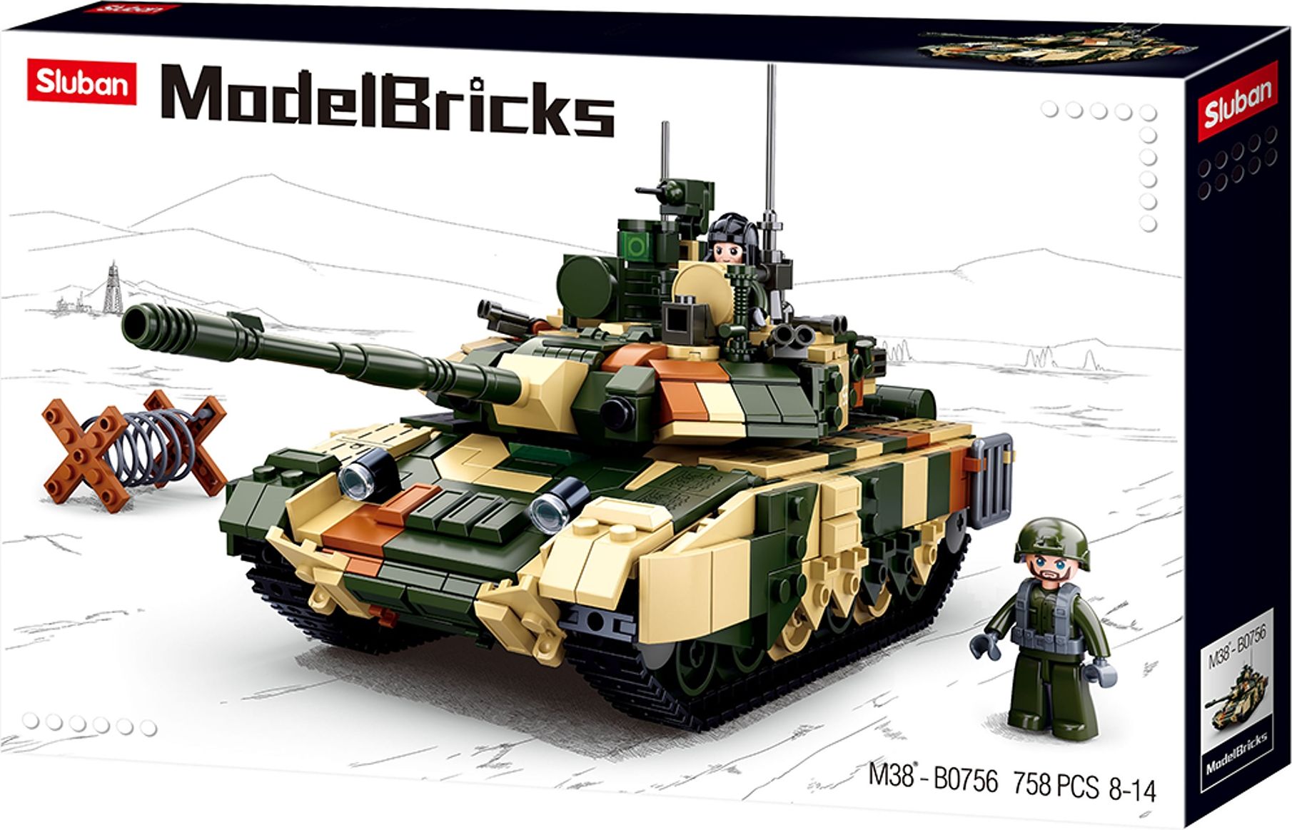 Sluban Army Model Bricks M38-B0756 Velký bitevmí tank - obrázek 1