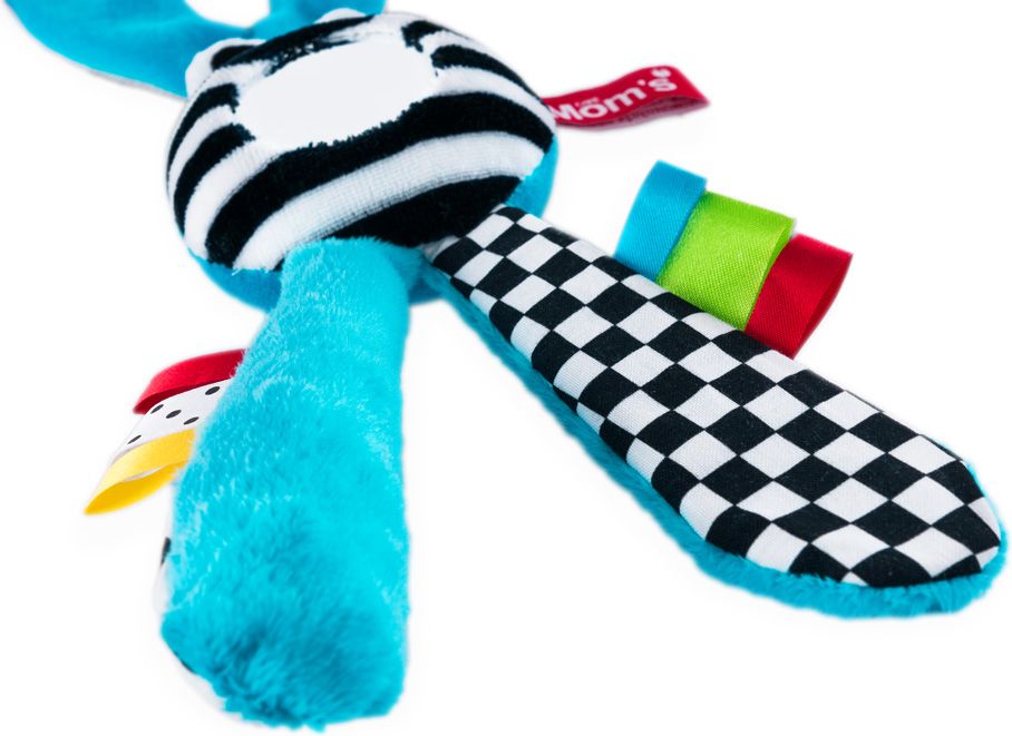 Hencz Toys Edukační hračka Hencz s chrastítkem - Zajíček - zrcátko - modrý - obrázek 2