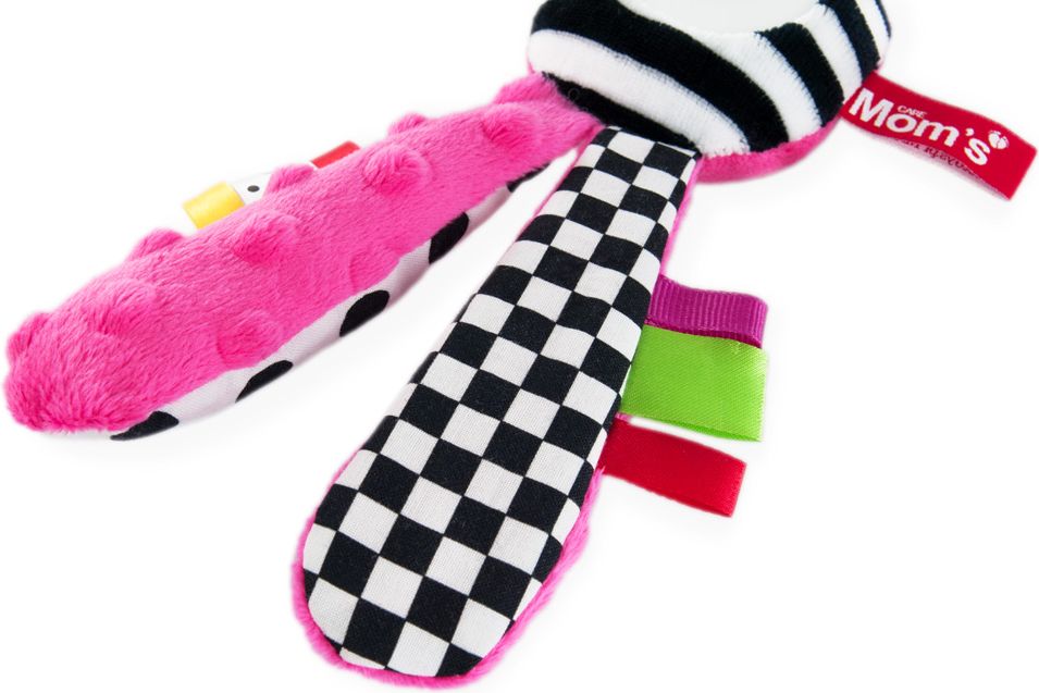 Hencz Toys Edukační hračka Hencz s chrastítkem - Zajíček - zrcátko - růžový - obrázek 2
