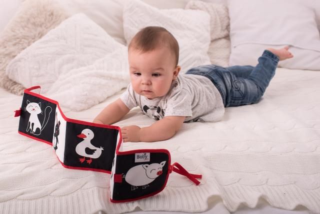 Baby Senses Černobílé leporelo - Prasátko - obrázek 9